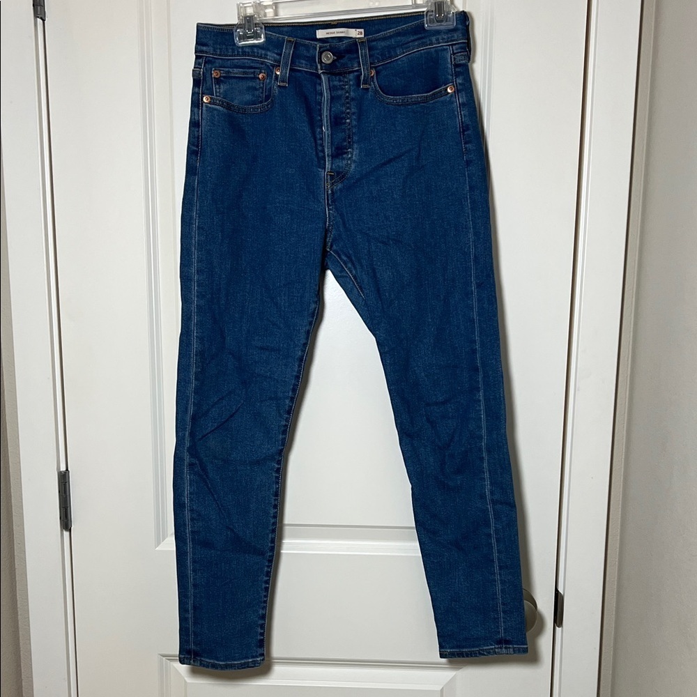 Levi’s Wedgie Skinny Button Fly Denim Blue Jeans Size 28